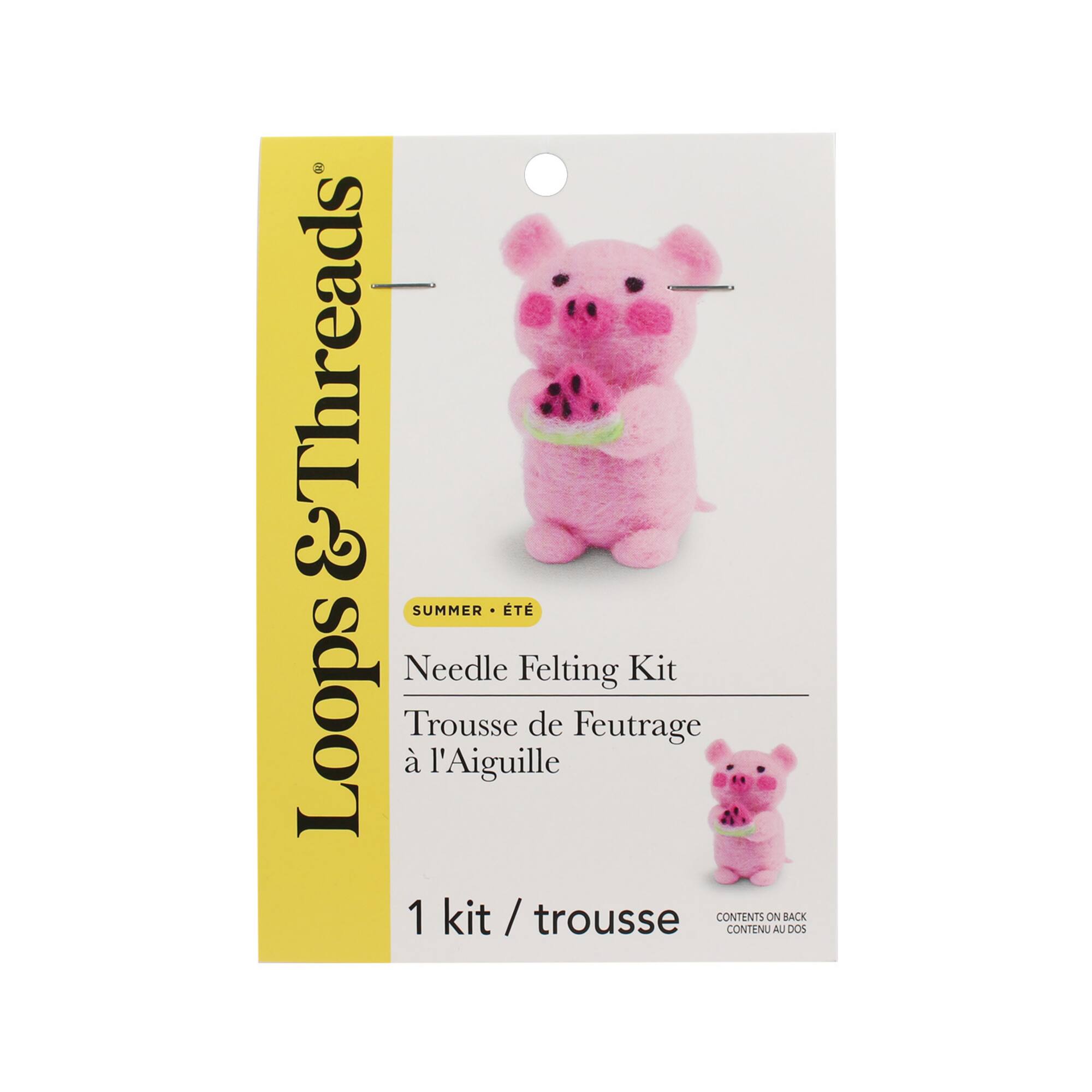 Pig with Watermelon Needle Felting Kit by Loops & Threads®